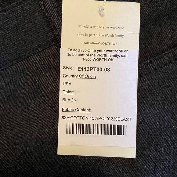 NEW WORTH woman's size 8 wide leg black career classic made in USA slacks pants - Picture 9 of 10